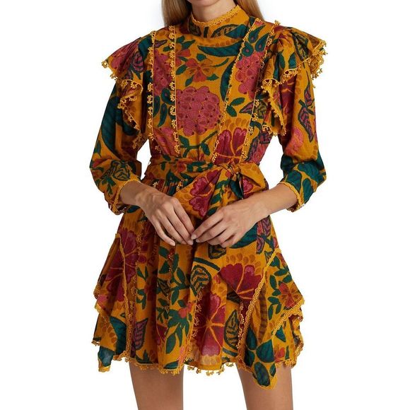 Farm Rio
Cotton Ruffle Minidress - Picture 2 of 10